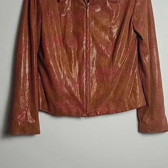 Joseph Ribkoff Trends Burnt Orange/Brown Weston Jacket Vintage 90s  Size US 6 - Picture 3 of 16